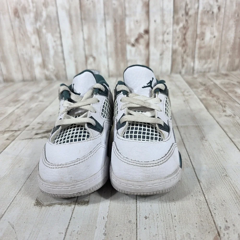 Jordan 4 Retro Toddler White Teal Green Basketball Shoes Size‎ 8c